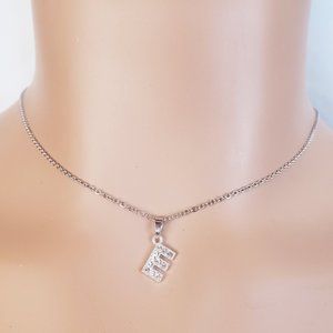 Initial E Silver Necklace